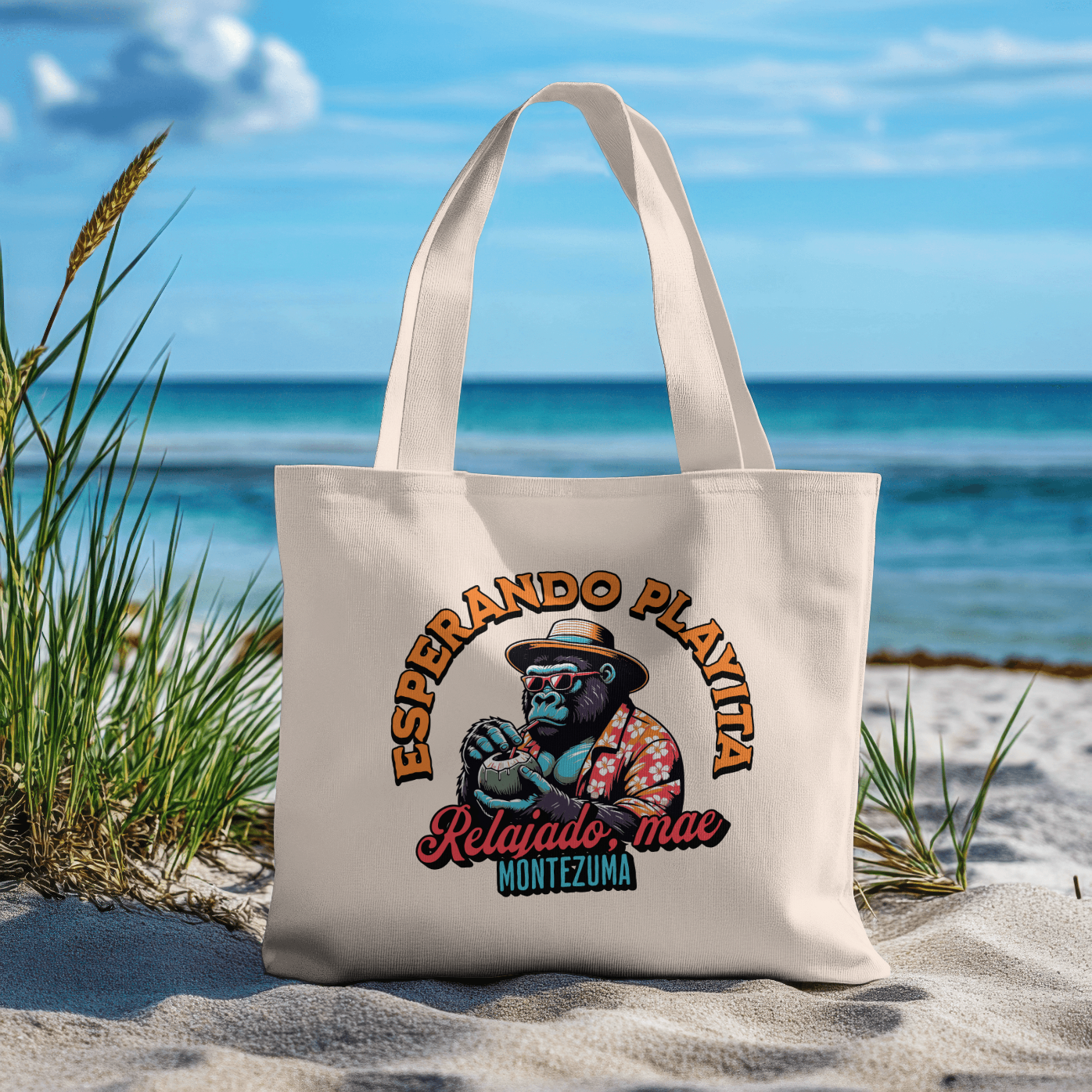Esperando Playita Gorilla Tote Bag