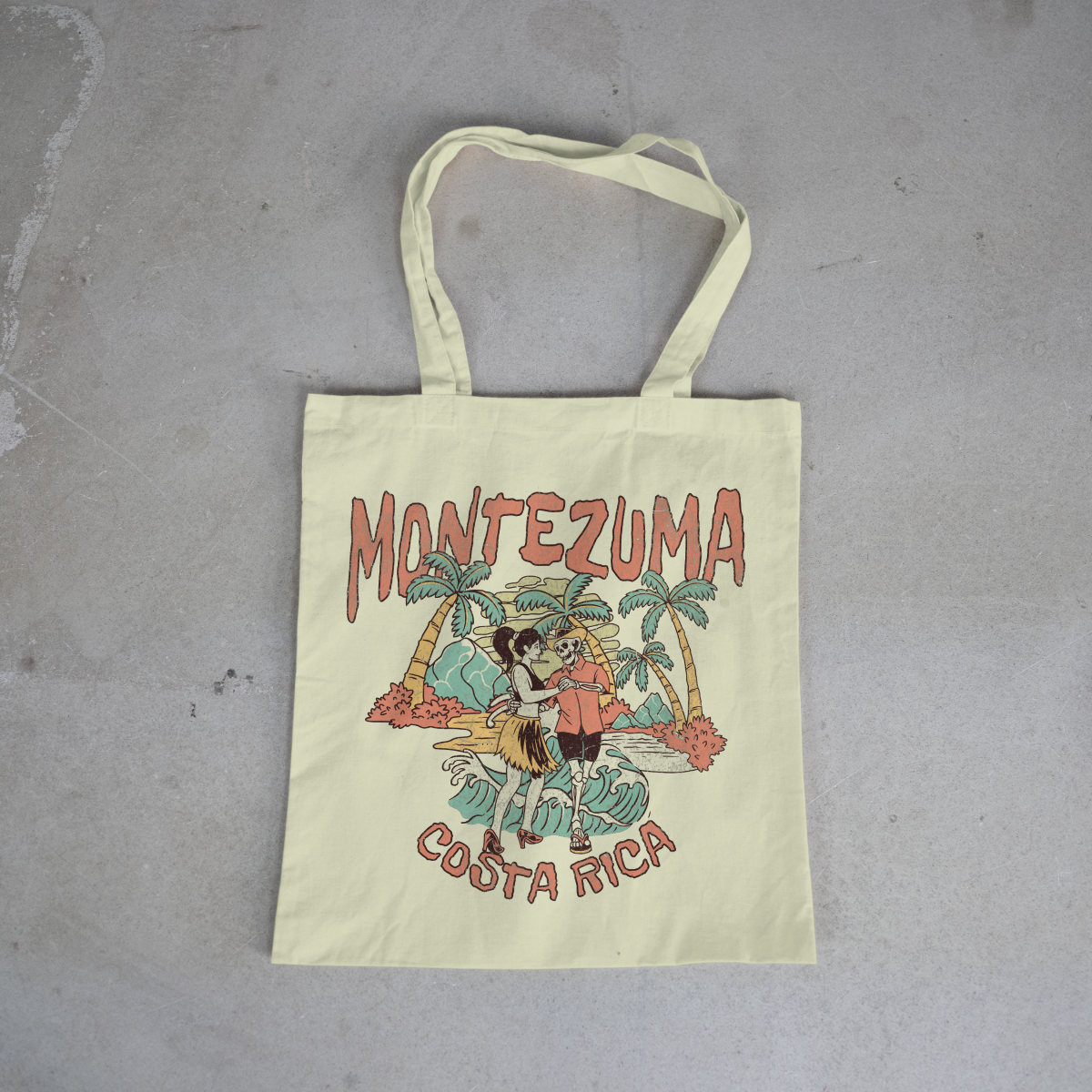 Montezuma Dancing Skeleton Tote Bag