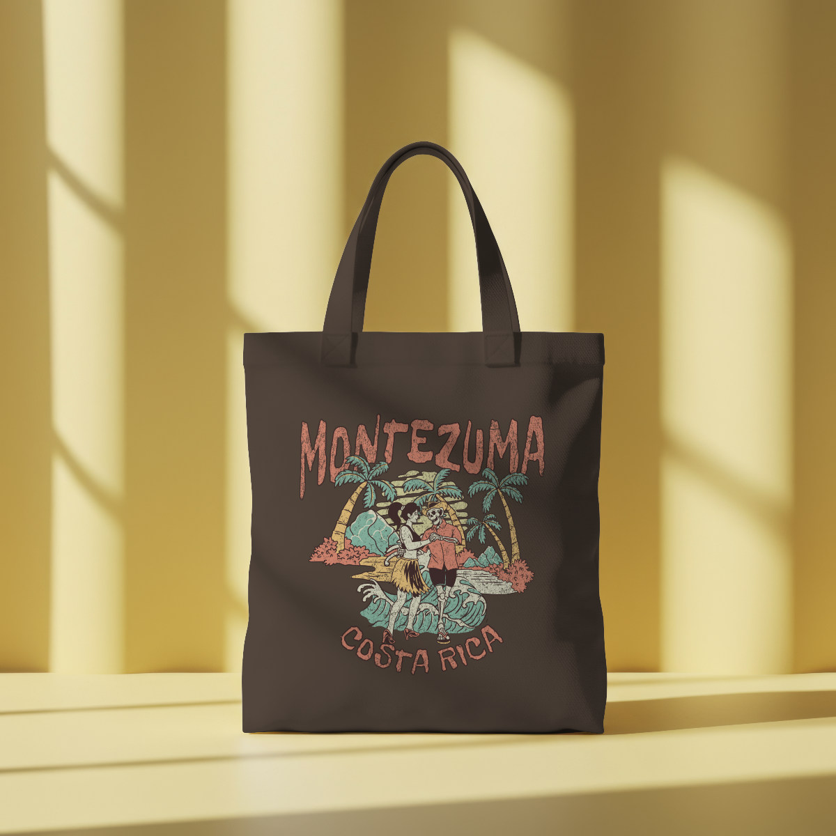 Montezuma Dancing Skeleton Tote Bag