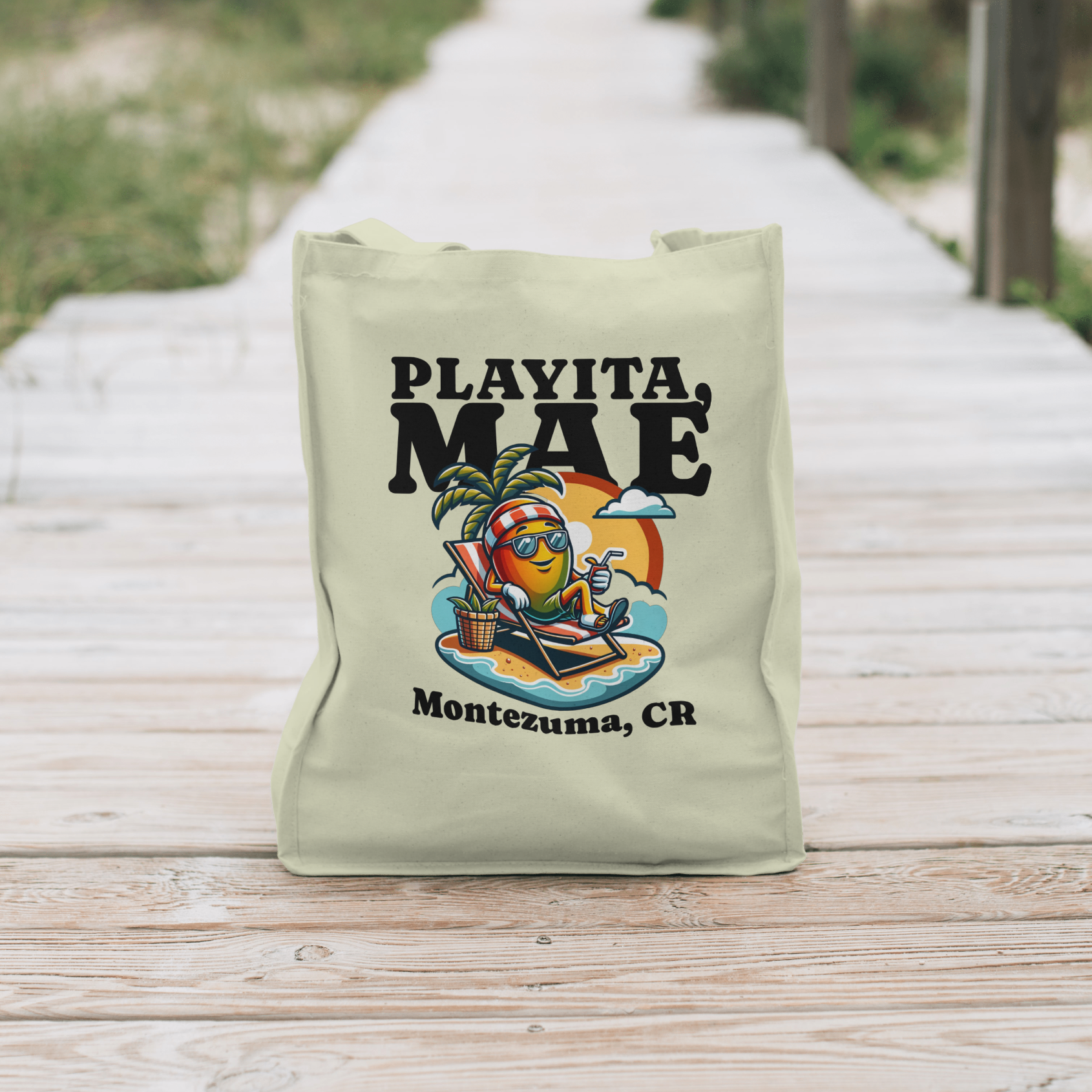 Beach Day Mango Tote Bag