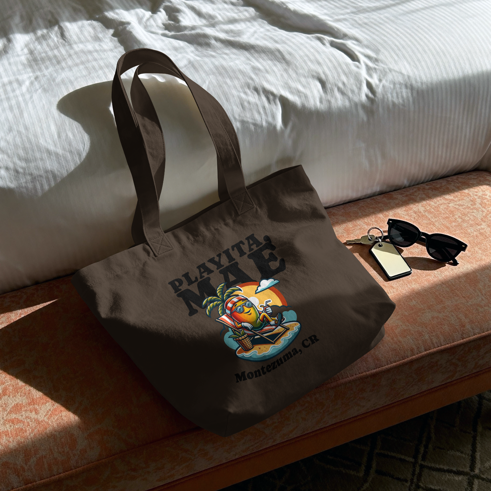 Beach Day Mango Tote Bag