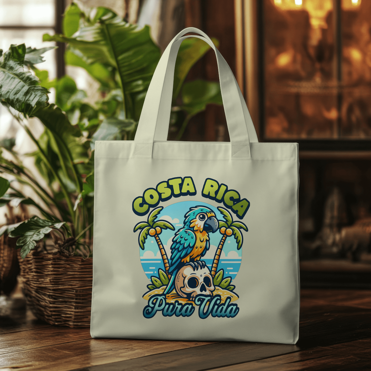 Costa Rica Pura Vida Parrot Tote Bag