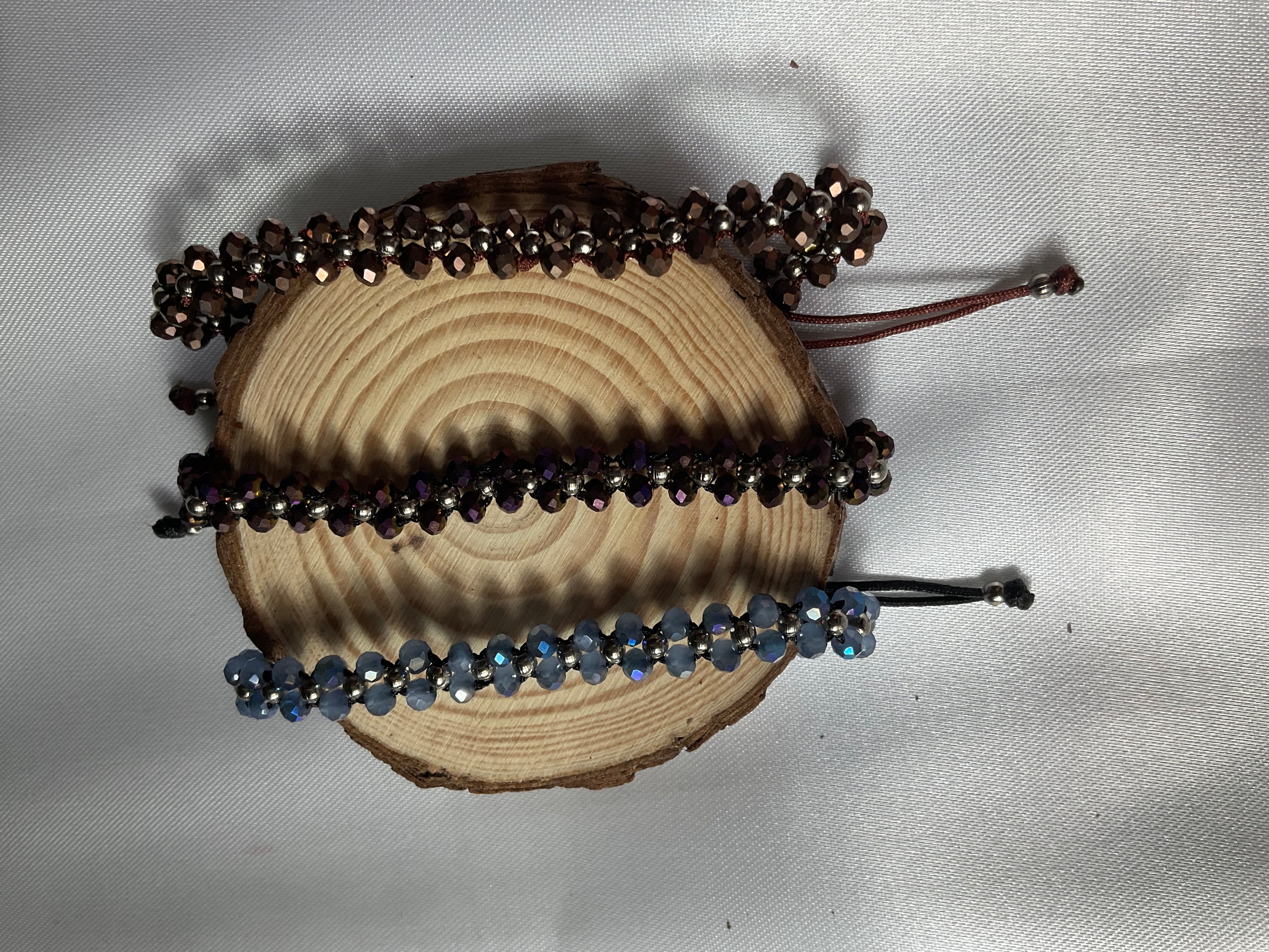 Pulsera trenzada con cristales