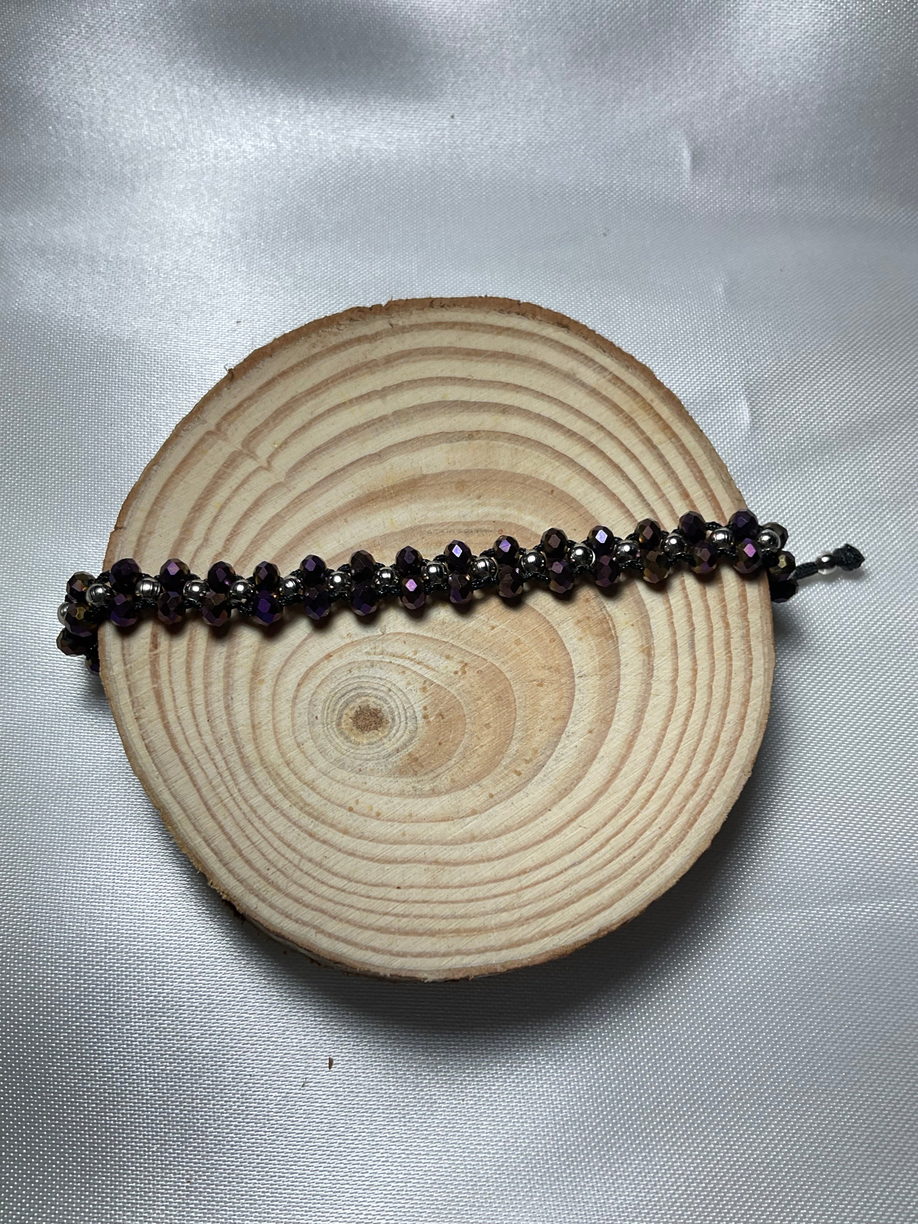 Pulsera trenzada con cristales